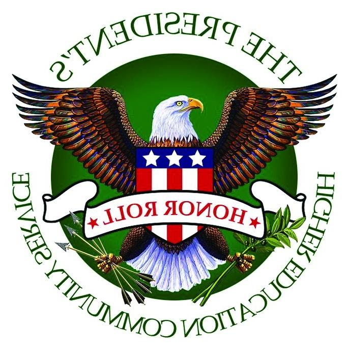 eagle logo with The President's Higher Education Community Service Honor Roll badge